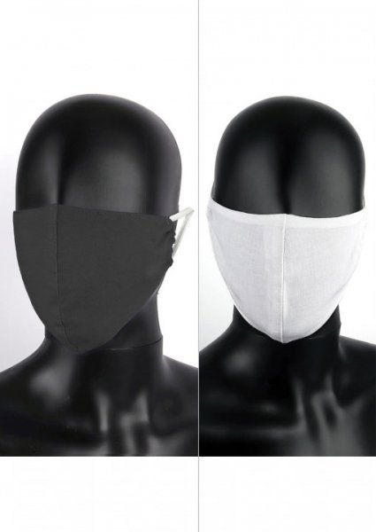 Face mask - mouth and nose cover - black and white