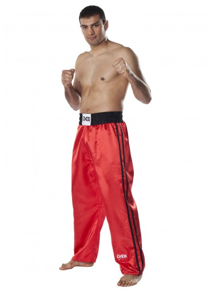 Hose Fighter - Satin - rot - schwarze Streifen